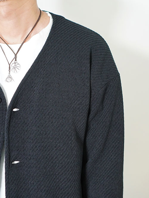 SALUTE HELM  モールカルゼ クォーターゲージ カーディガン ジャケット (85504) - Black