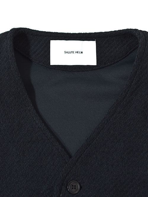 SALUTE HELM モールカルゼ クォーターゲージ カーディガン ジャケット (85504) - Black