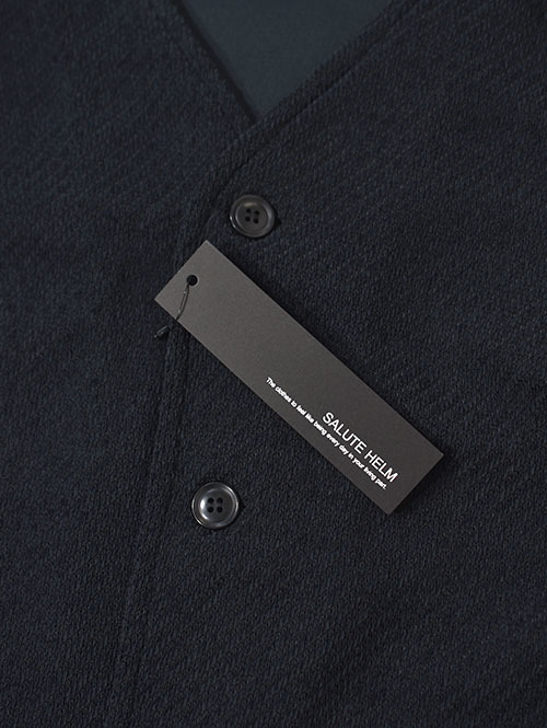 SALUTE HELM  モールカルゼ クォーターゲージ カーディガン ジャケット (85504) - Black