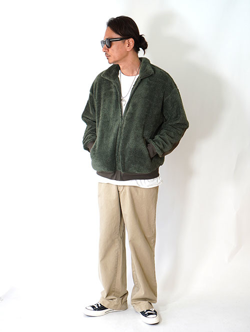 REMI RELIEF  シャギーフリースZIP JKT-Khaki