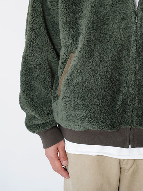 REMI RELIEF  シャギーフリースZIP JKT-Khaki