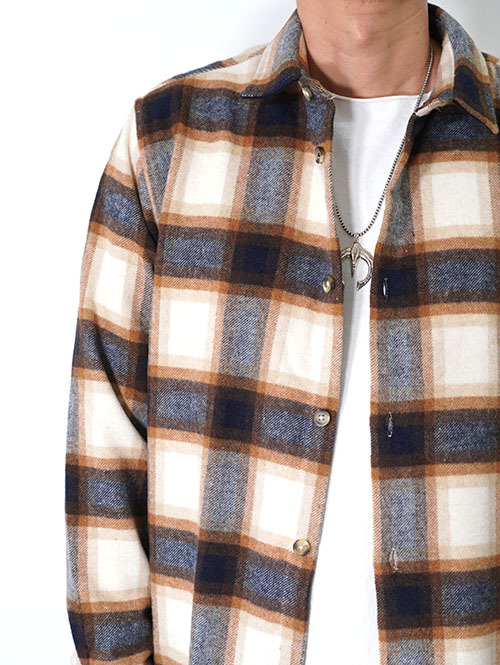 SSEINSE　ヘビーネル　チェックシャツ