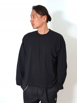 LOS ANGELES APPAREL  カスタム 6.5oz ヘビーウエイト ロングスリーブTシャツ - Black
