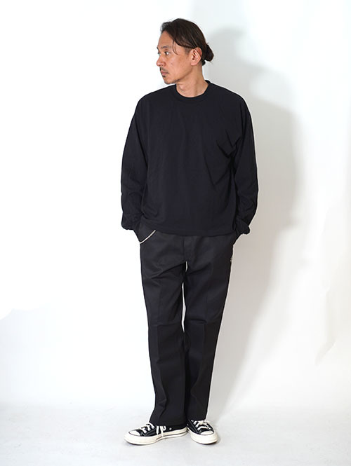 LOS ANGELES APPAREL  カスタム 6.5oz ヘビーウエイト ロングスリーブTシャツ - Black