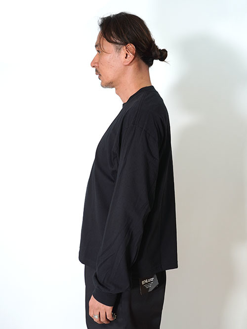 LOS ANGELES APPAREL  カスタム 6.5oz ヘビーウエイト ロングスリーブTシャツ - Black