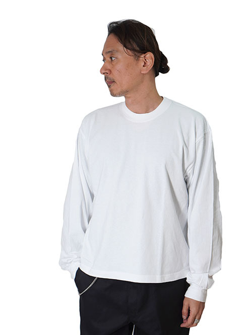 LOS ANGELES APPAREL  カスタム 6.5oz ヘビーウエイト ロングスリーブTシャツ - White