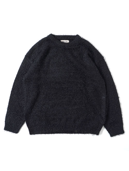 MALIBU FARM SHAGGY KNIT Crew - Black