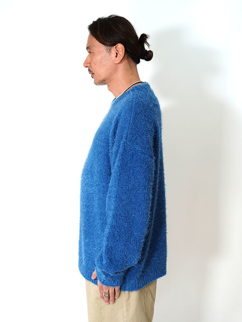 MALIBU FARM SHAGGY KNIT Crew- Blue