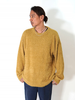 MALIBU FARM SHAGGY KNIT Crew - Mastard