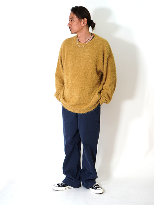 MALIBU FARM SHAGGY KNIT Crew - Mastard