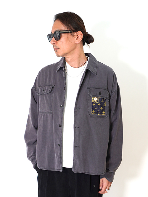 REMI RELIEF Military Shirt (刺繍:JAPAN) - Charcoal