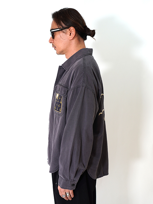 REMI RELIEF Military Shirt (刺繍:JAPAN) - Charcoal