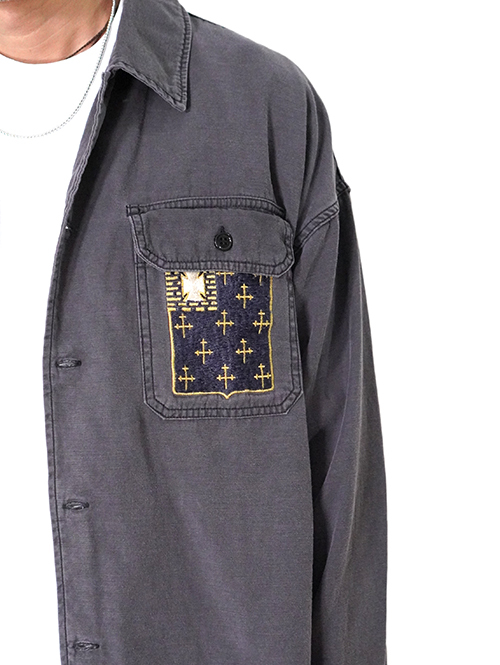 REMI RELIEF Military Shirt (刺繍:JAPAN) - Charcoal