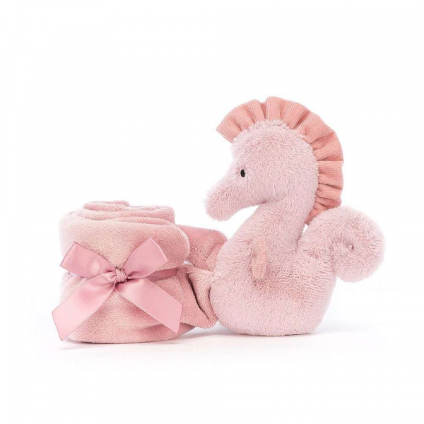 Jellycat ジェリーキャット　Sienna Seahorse Soother　SIEN4SS　たつのおとしご　シーホース　毛布付き縫いぐるみ　ベビー