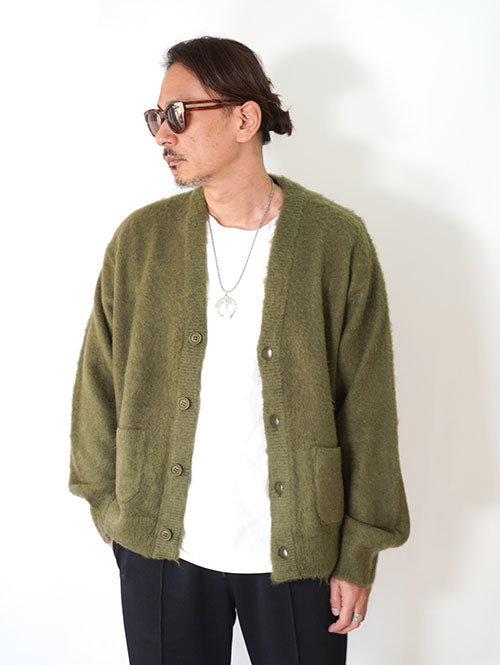 REMI RELIEF モヘア 起毛ニットカーデ   Khaki
