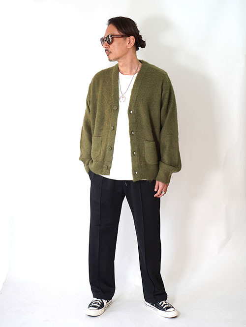 REMI RELIEF モヘア 起毛ニットカーデ   Khaki