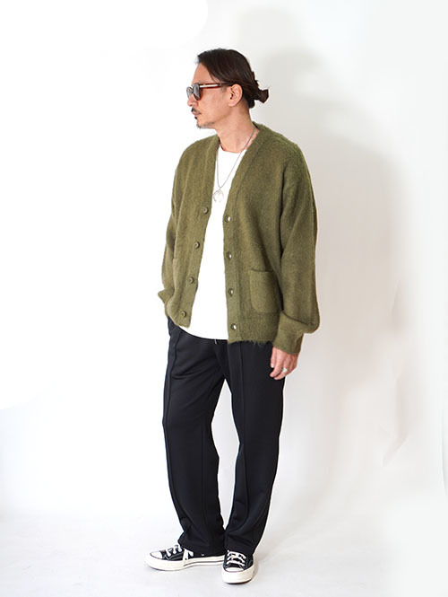 REMI RELIEF モヘア 起毛ニットカーデ   Khaki