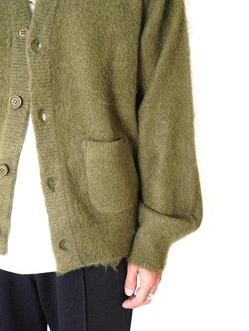 REMI RELIEF モヘア 起毛ニットカーデ   Khaki