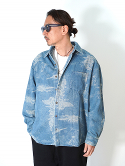 BACK HEAD ニットデニム　ダメージシャツジャケット 再入荷