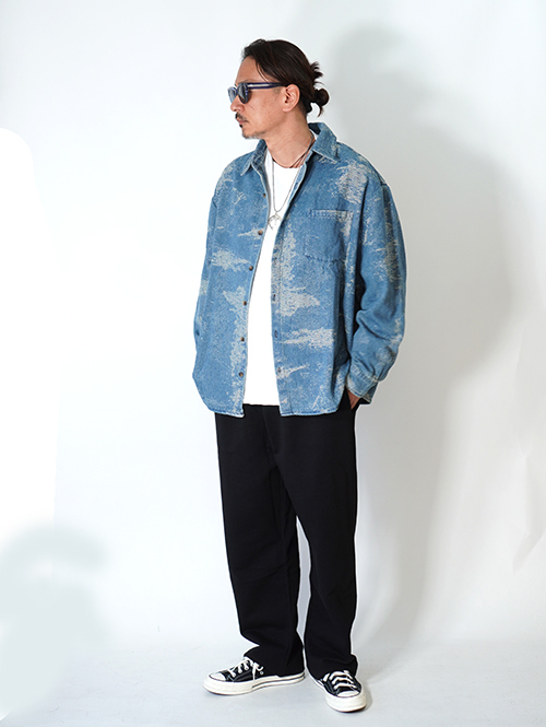 BACK HEAD ニットデニム　ダメージシャツジャケット 再入荷