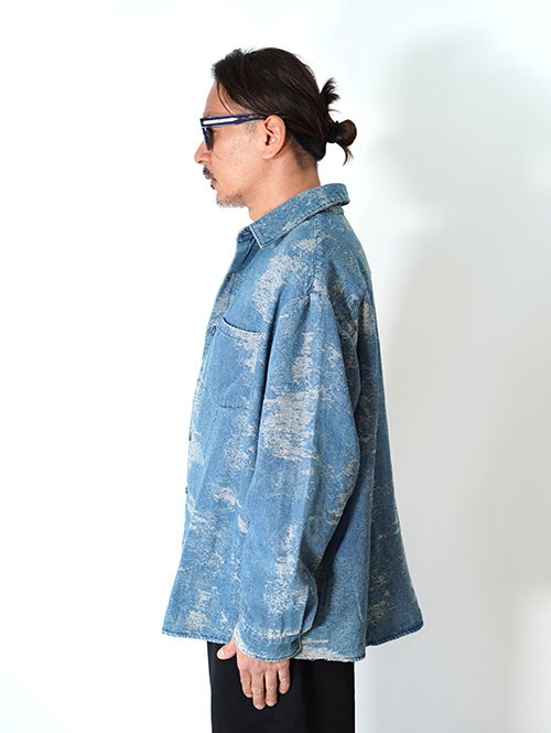 BACK HEAD ニットデニム　ダメージシャツジャケット 再入荷