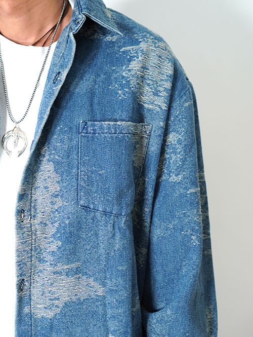 BACK HEAD ニットデニム　ダメージシャツジャケット 再入荷