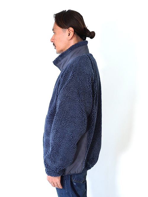 BACK HEAD  ヴィンテージ加工　ボアフリースジャケット- Navy