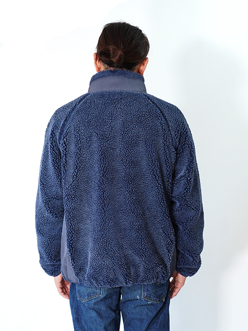 BACK HEAD  ヴィンテージ加工　ボアフリースジャケット- Navy