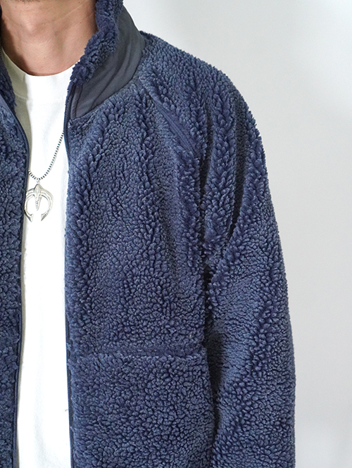BACK HEAD  ヴィンテージ加工　ボアフリースジャケット- Navy