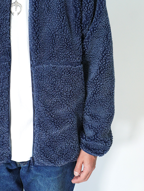 BACK HEAD  ヴィンテージ加工　ボアフリースジャケット- Navy