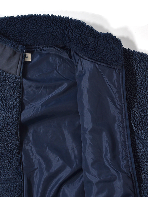 BACK HEAD  ヴィンテージ加工　ボアフリースジャケット- Navy