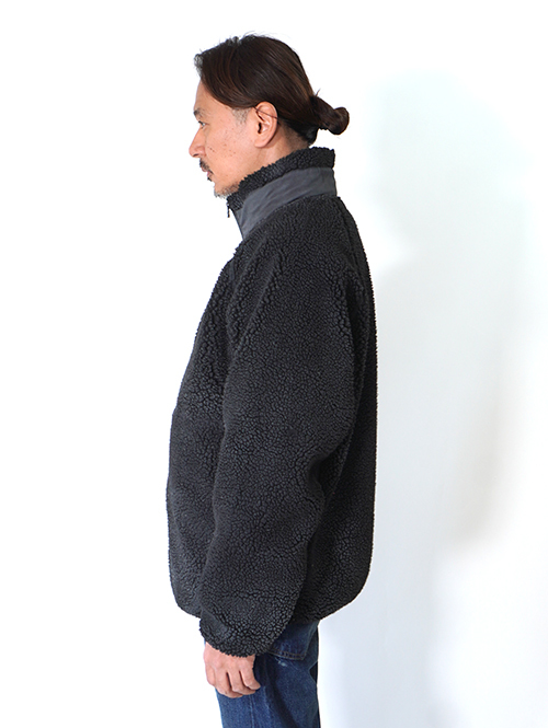 BACK HEAD  ヴィンテージ加工　ボアフリースジャケット- Black