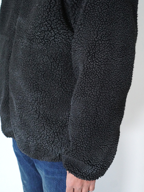 BACK HEAD  ヴィンテージ加工　ボアフリースジャケット- Black