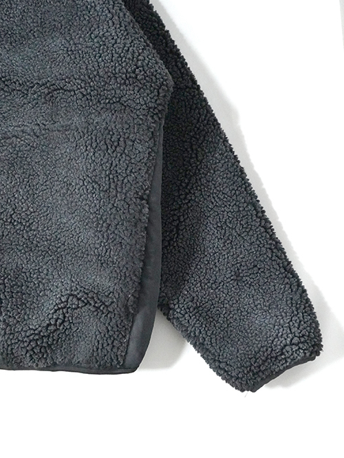 BACK HEAD  ヴィンテージ加工　ボアフリースジャケット- Black