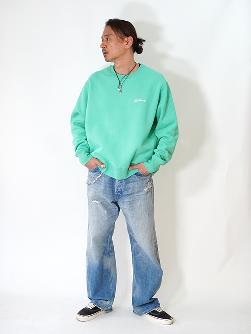 Mac Murray  Side Pocket Crew Neck Sweat - Mint