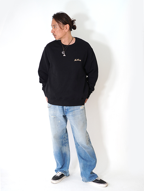 Mac Murray  Side Pocket Crew Neck Sweat-Black