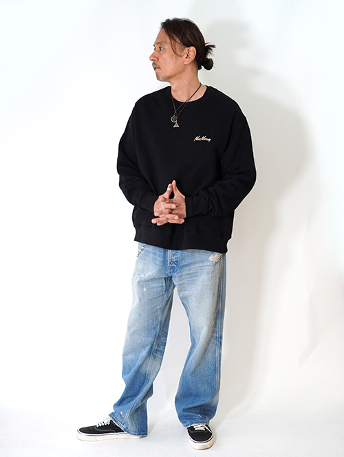 Mac Murray  Side Pocket Crew Neck Sweat-Black