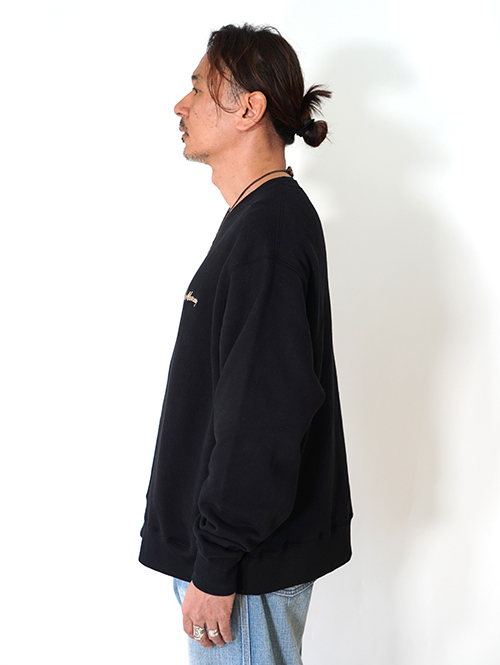 Mac Murray  Side Pocket Crew Neck Sweat-Black