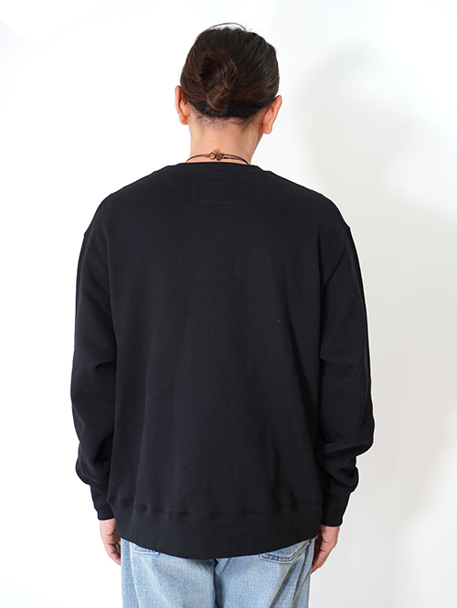 Mac Murray  Side Pocket Crew Neck Sweat-Black