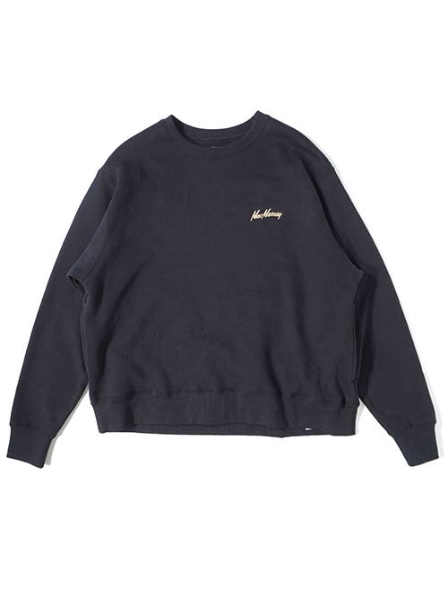 Mac Murray  Side Pocket Crew Neck Sweat-Black