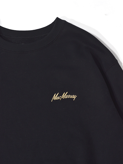 Mac Murray  Side Pocket Crew Neck Sweat-Black