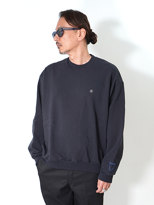 HTC Sweat Shirt #Laap Flower Stone Crew - Navy