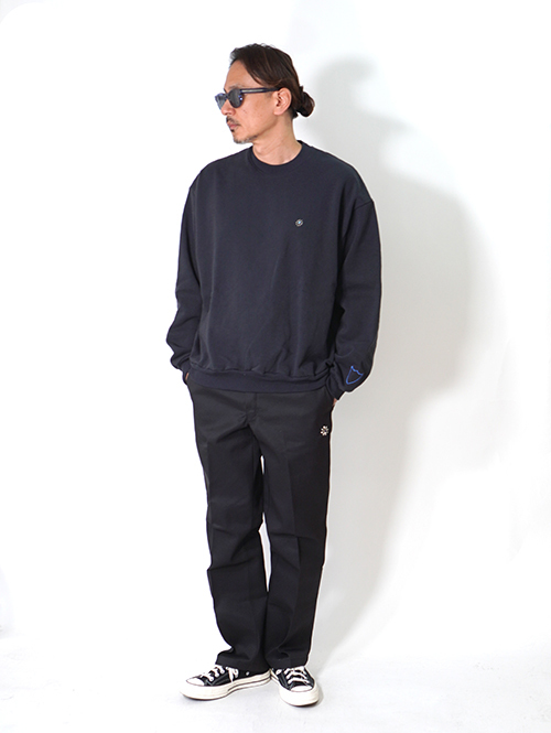 HTC Sweat Shirt #Laap Flower Stone Crew - Navy