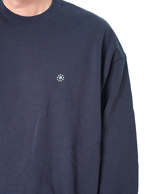 HTC Sweat Shirt #Laap Flower Stone Crew - Navy