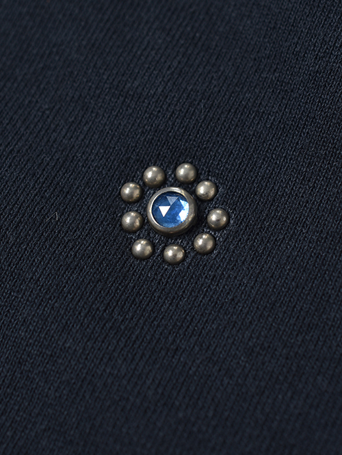 HTC Sweat Shirt #Laap Flower Stone Crew - Navy