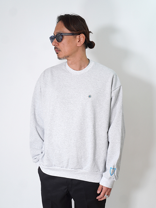 HTC Sweat Shirt #Laap Flower Stone Crew  - Gray