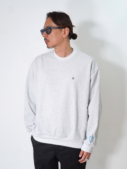 HTC Sweat Shirt #Laap Flower Stone Crew  - Gray