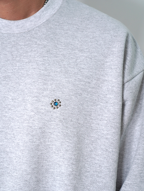 HTC Sweat Shirt #Laap Flower Stone Crew  - Gray