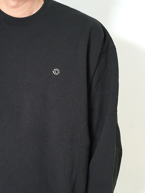 HTC Sweat Shirt #Laap Flower Stone Crew  - Black