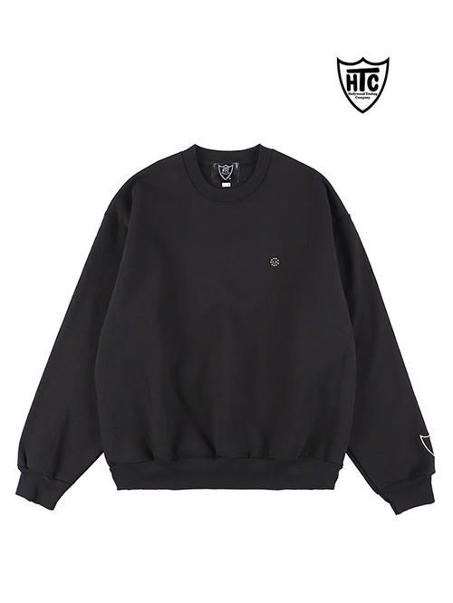 HTC Sweat Shirt #Laap Flower Stone Crew  - Black